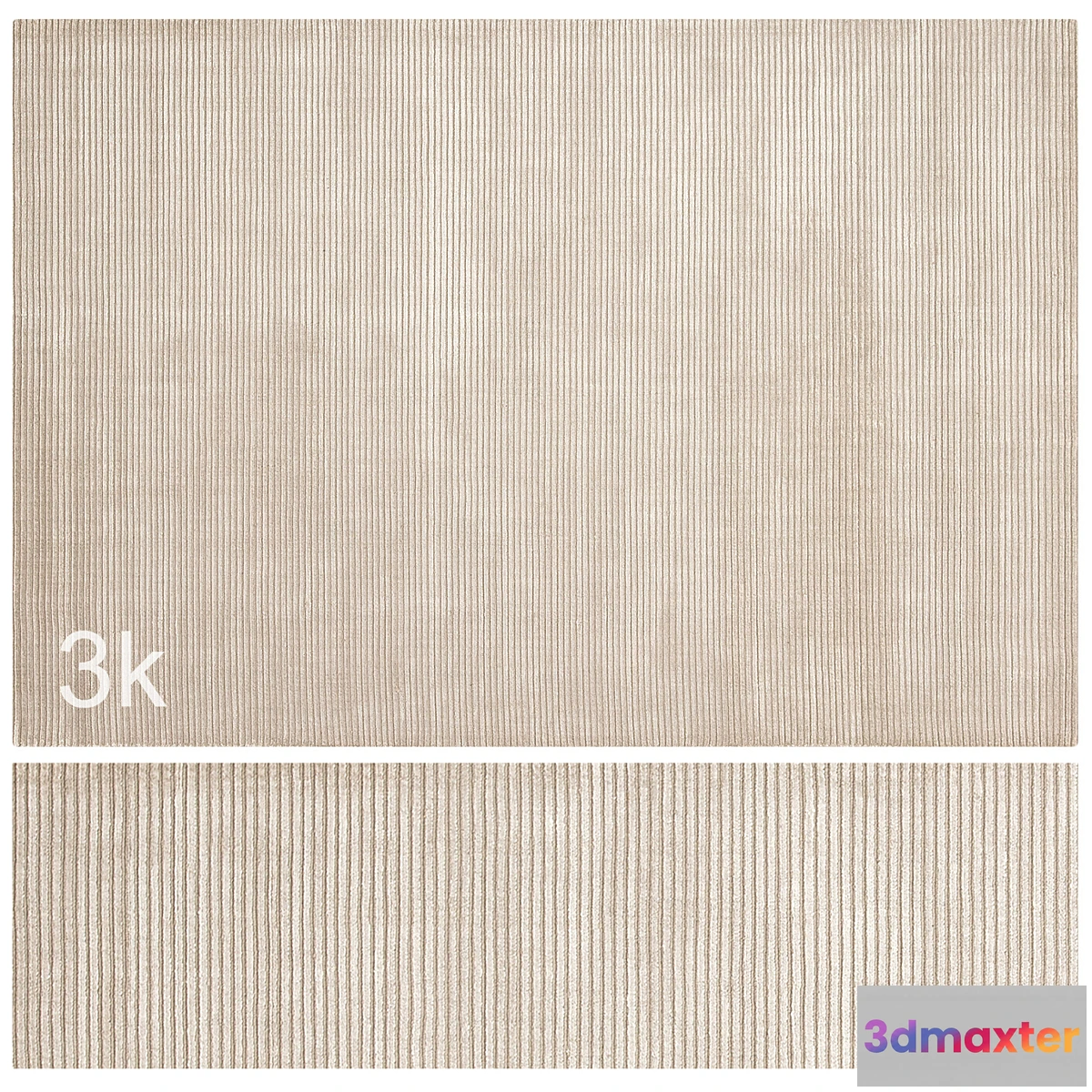 1396428 - Carpet set 70 - Beige Stripes Wool Rug_ 3K 3D Max