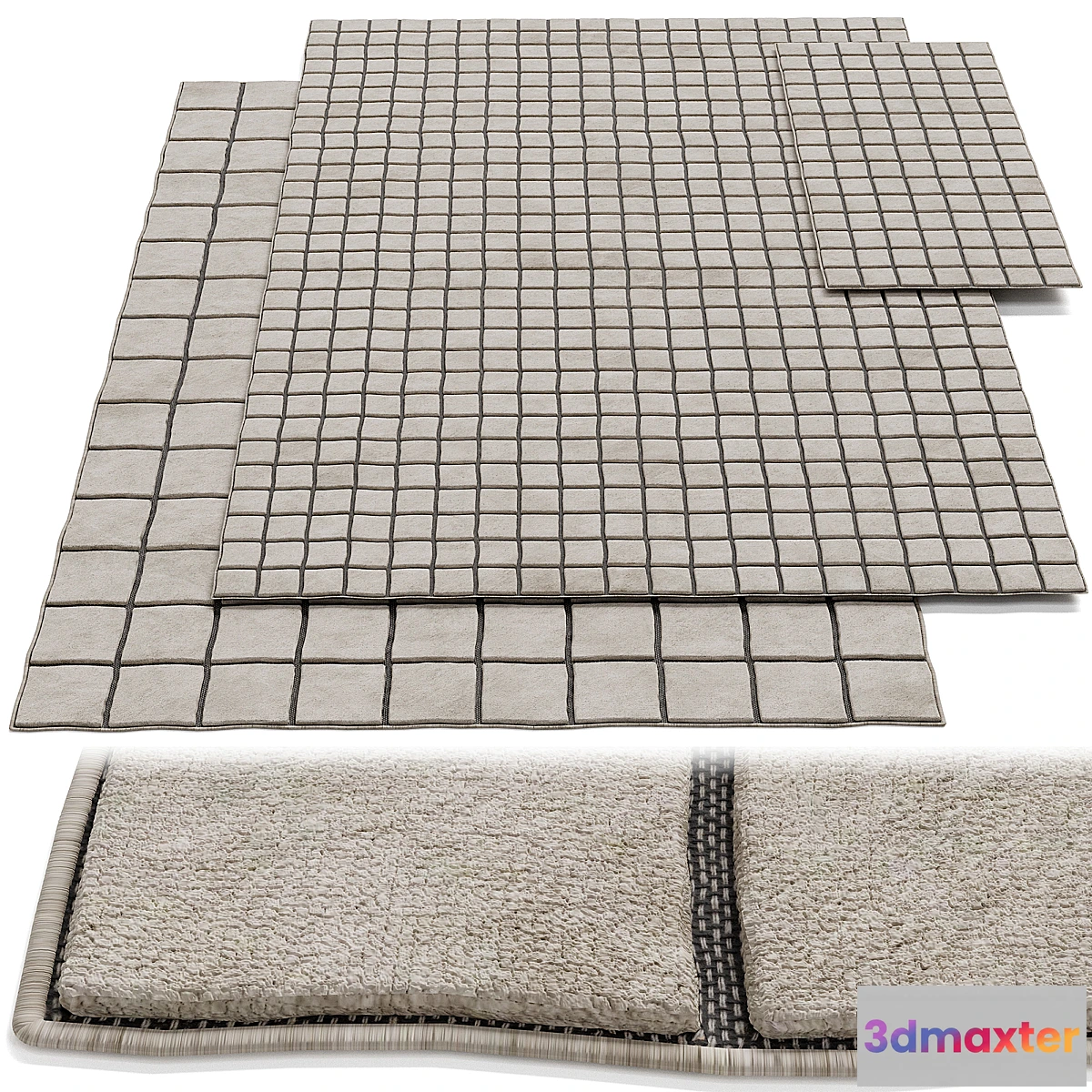 1414564 - Cassina Sahara Grid Rug 3D Max
