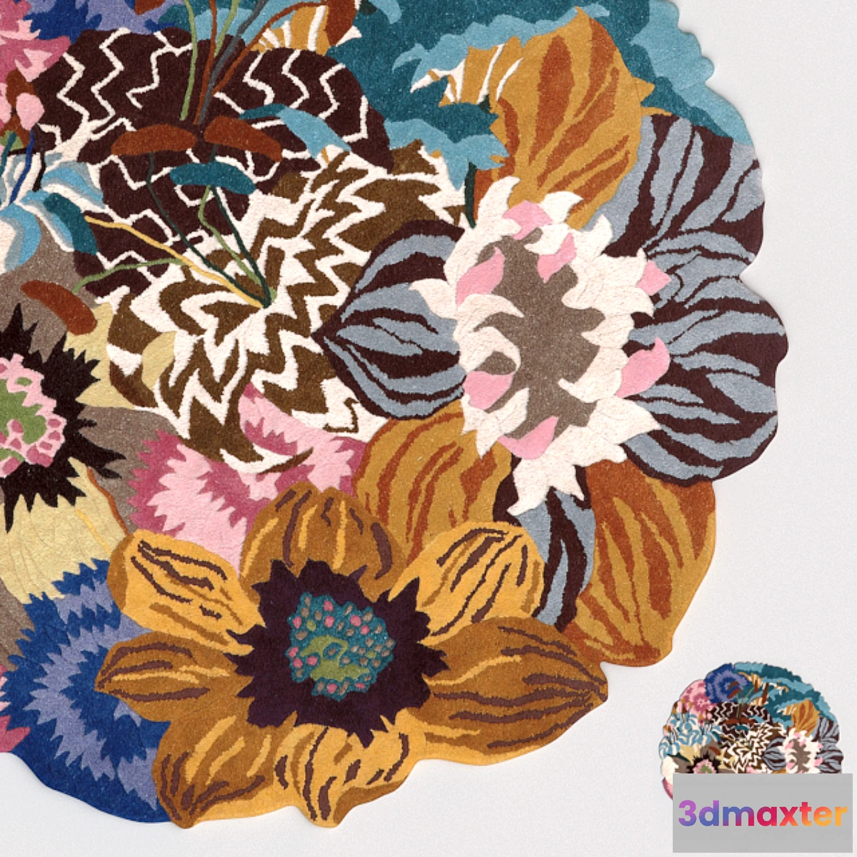 1415154 - Rug Missoni Home Lilium Multicolor Rajmahal Round Rug 3D Max