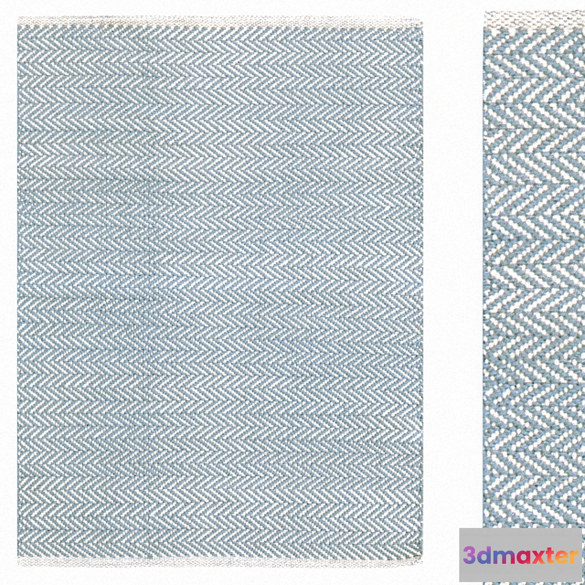 1425998 - Carpet Dash & Albert Herringbone Swedish Blue Woven Cotton Rug 3D Max