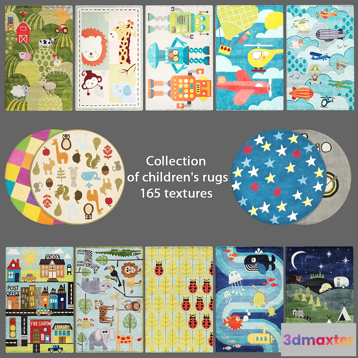 1430028 - Collection of children’s carpets 3 3D Max