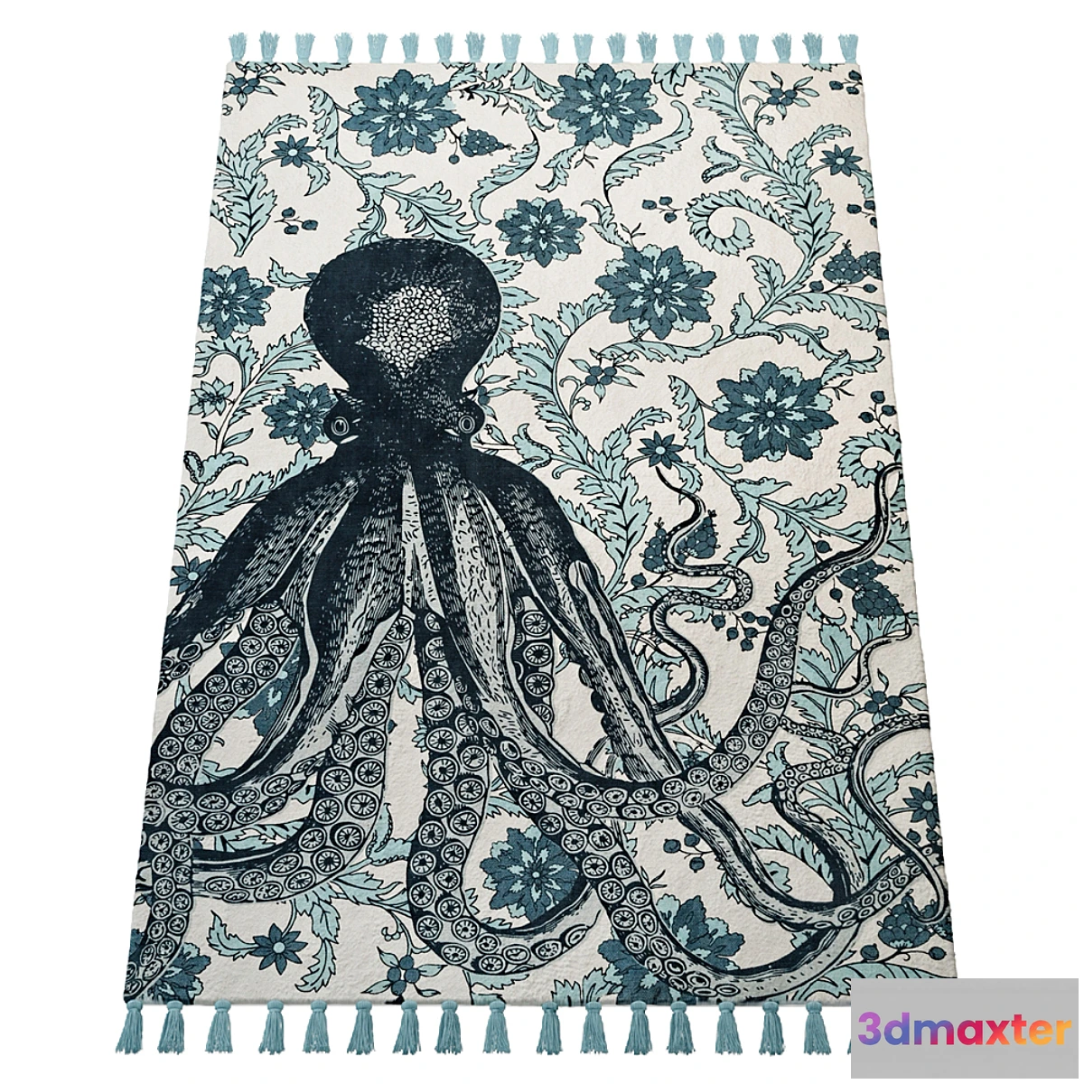 1432818 - Thomas Paul Printed Flatweave Giant Octopus 200TATP03A-P 3D Max