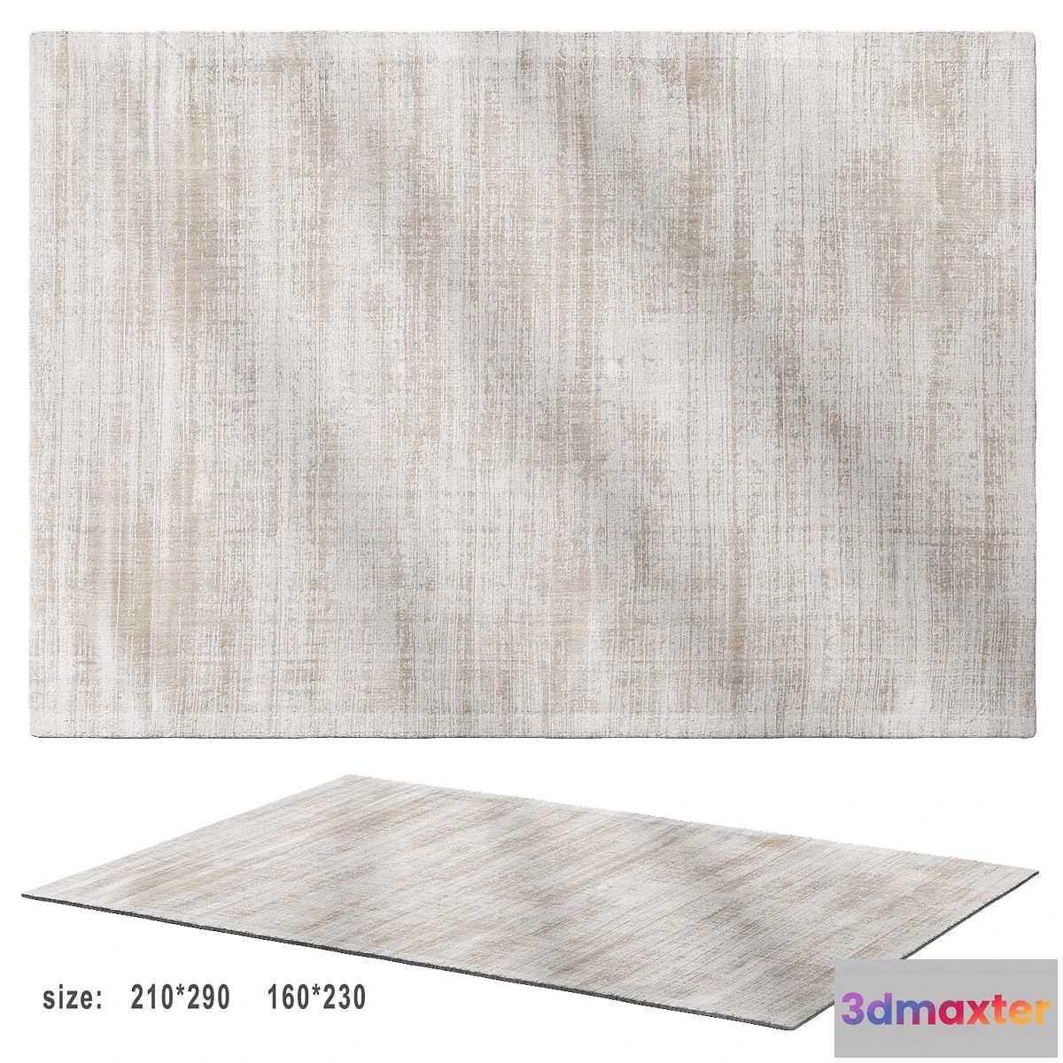 1434034 - Tribeca - Cream Beige Viscose Rug by Rugvista 3D Max