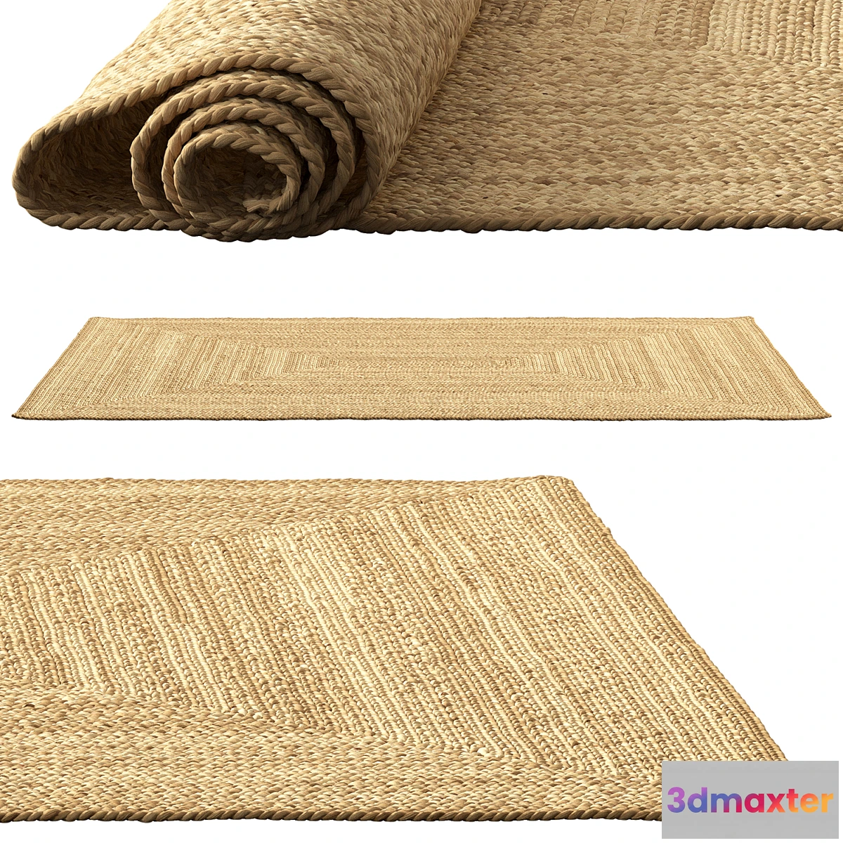1434364 - SAFAVIEH Dina Coastal Jute Rectangular 3D Max