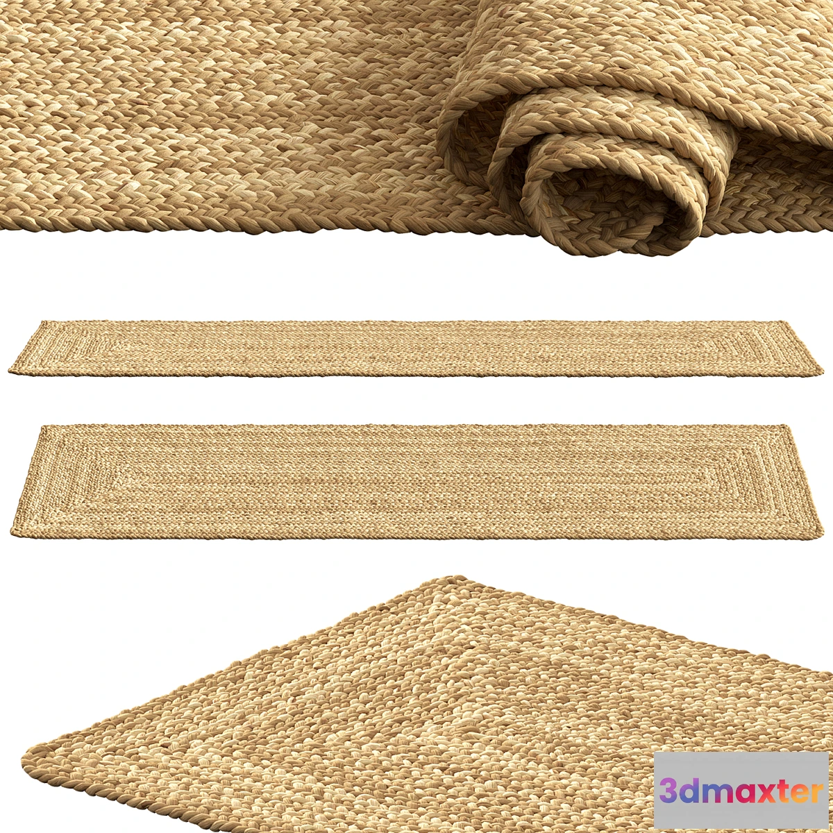 1435156 - SAFAVIEH Dina Coastal Jute Rug Runner 3D Max