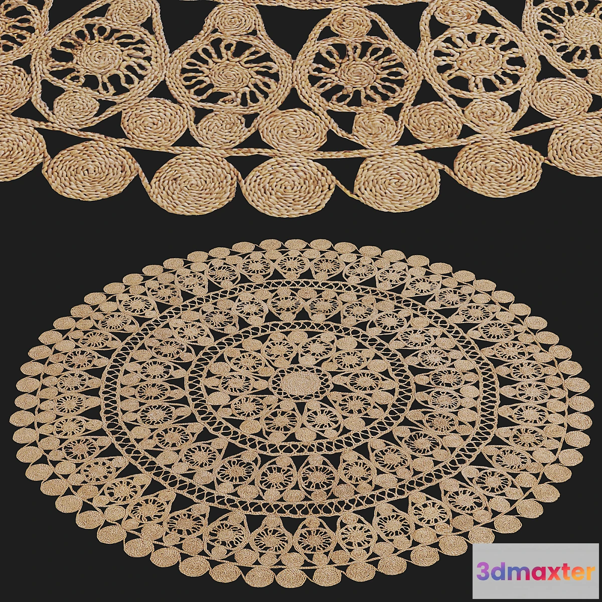 1449104 - HM Home patterned jute rug 3D Max