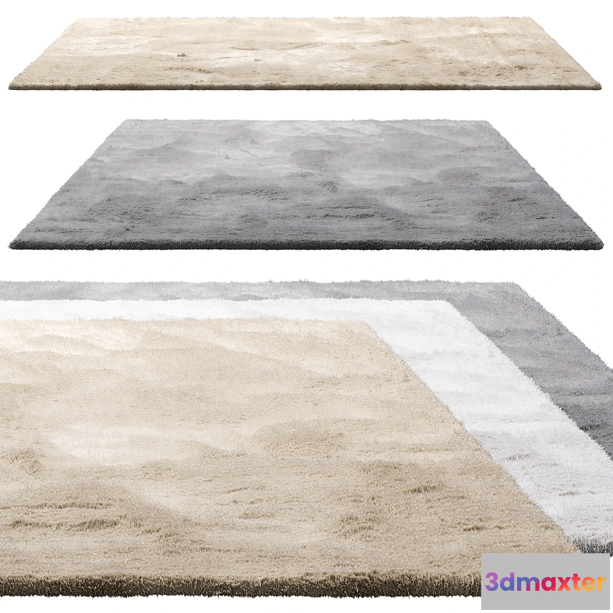 1452058 - Benuta Dave Rectangular Fur Rug (3 colors) 3D Max