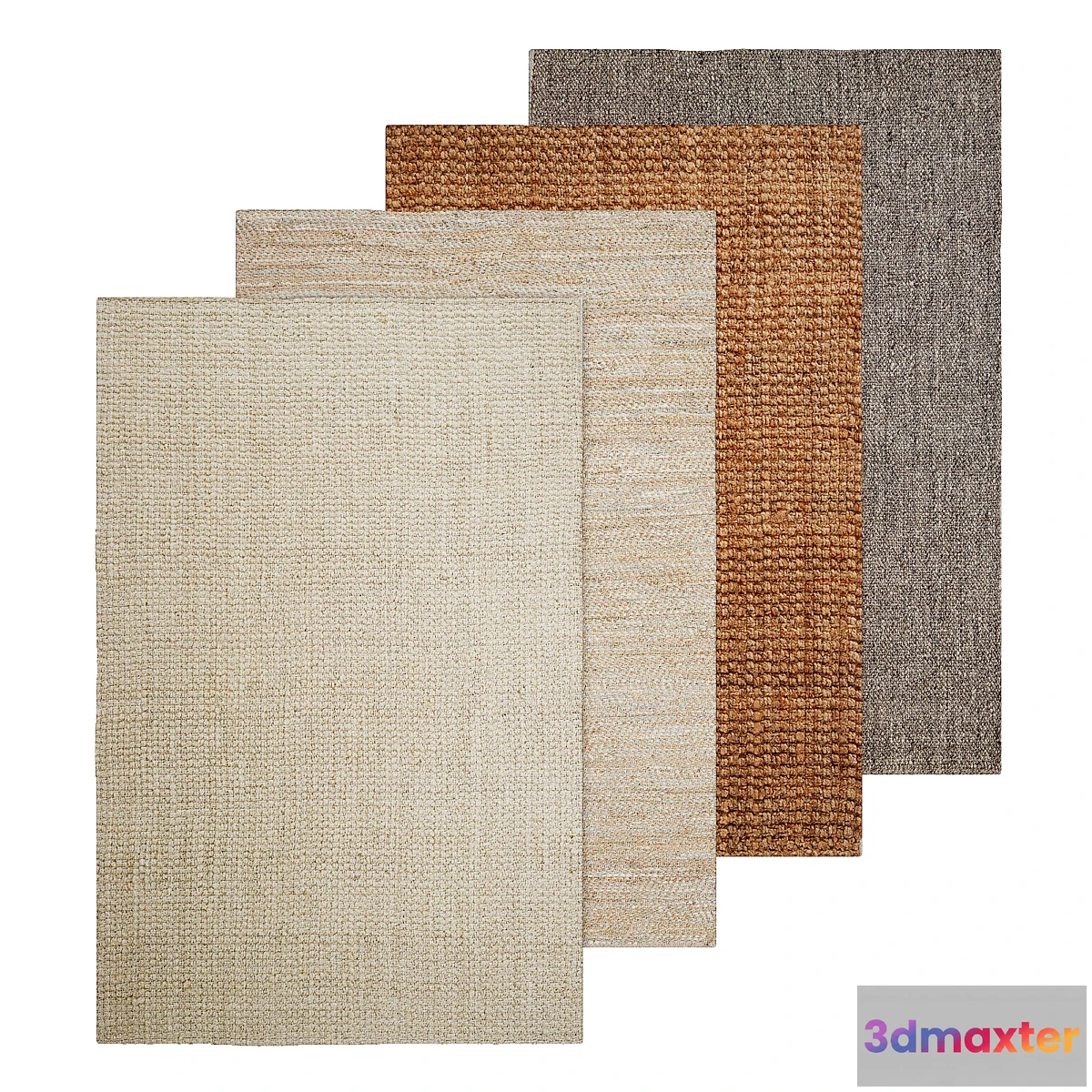 1470216 - Natural Basket Weave Jute Rug 3D Max