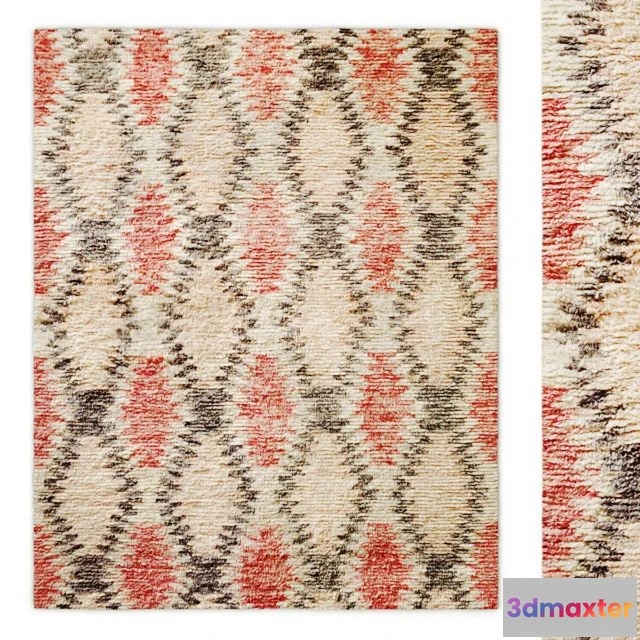 1539657 - Aztec Handwoven Wool Shag Rug RH 3D Max