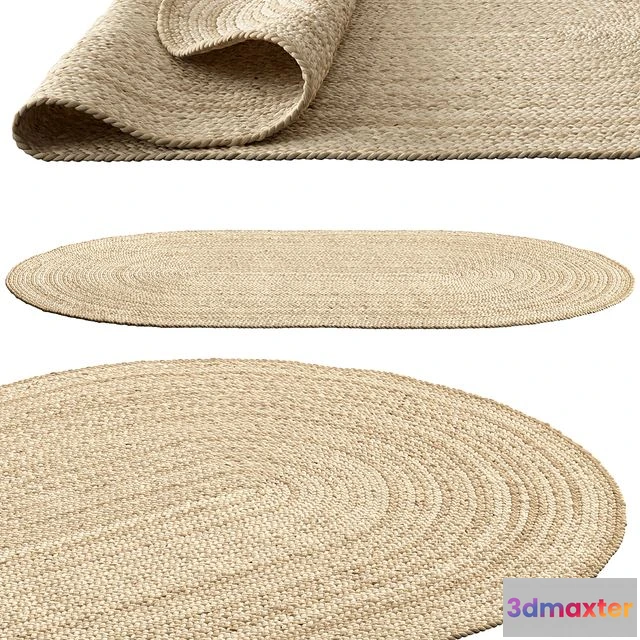 1543283 - SAFAVIEH Dina Coastal Jute Rug Oval 3D Max
