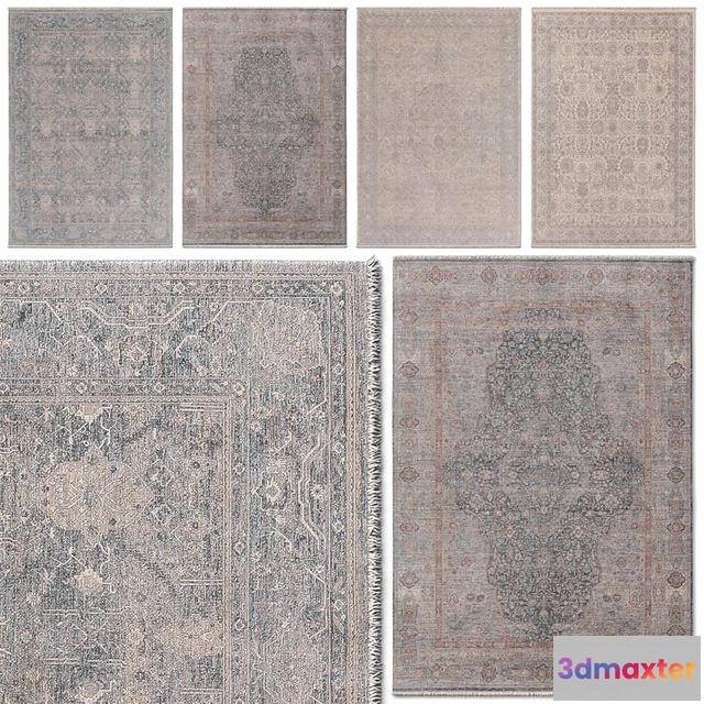 1550599 - Benuta Juna Carpet Set Blue Beige Gray Multicolor Rug set 3D Max