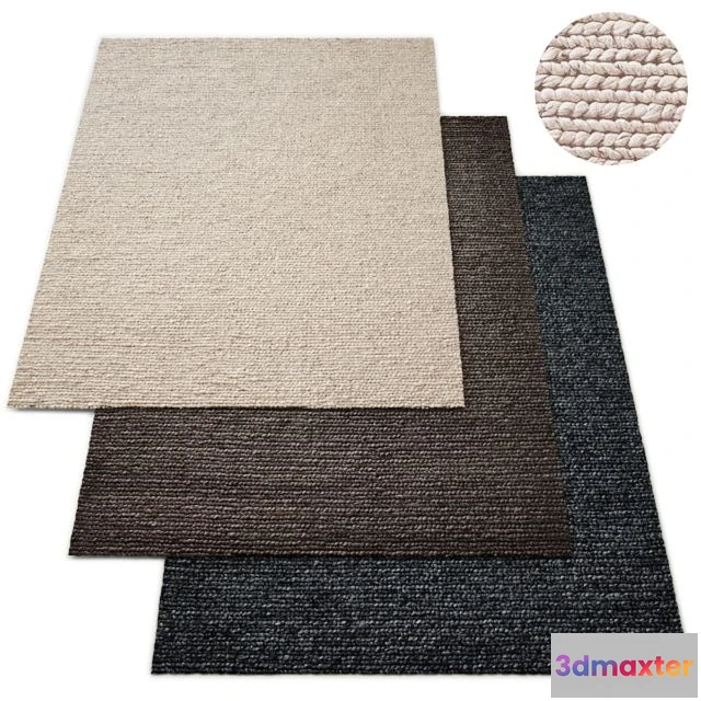 1555527 - Hand-Braided Textured Wool Rug RH Collection 3D Max
