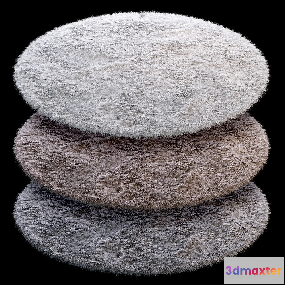 1593796 - decoration - Round fluffy carpet 08 3D Max