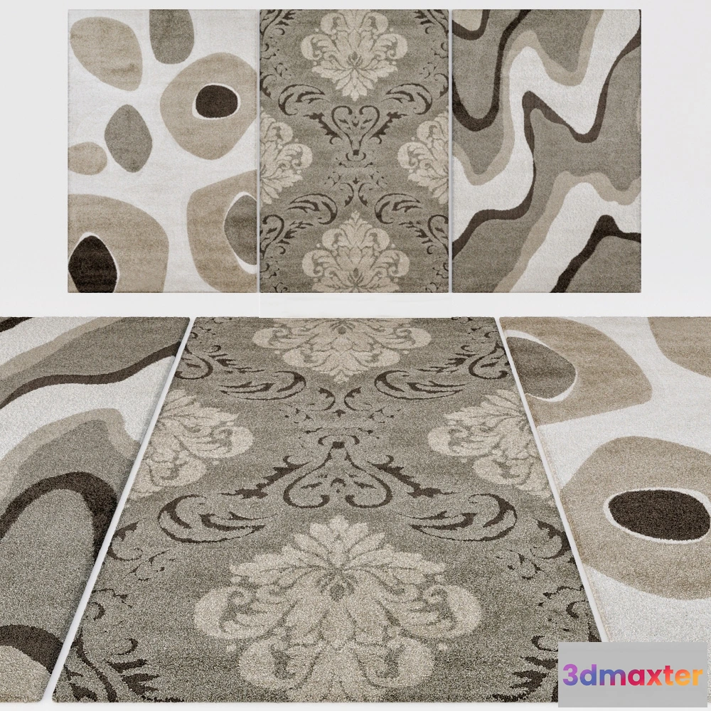 1593870 - decoration - Modern rug set 5 3D Max