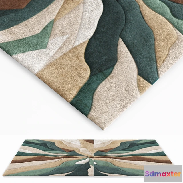 1593972 - decoration - Infinite Splinter Teal rug 3D Max