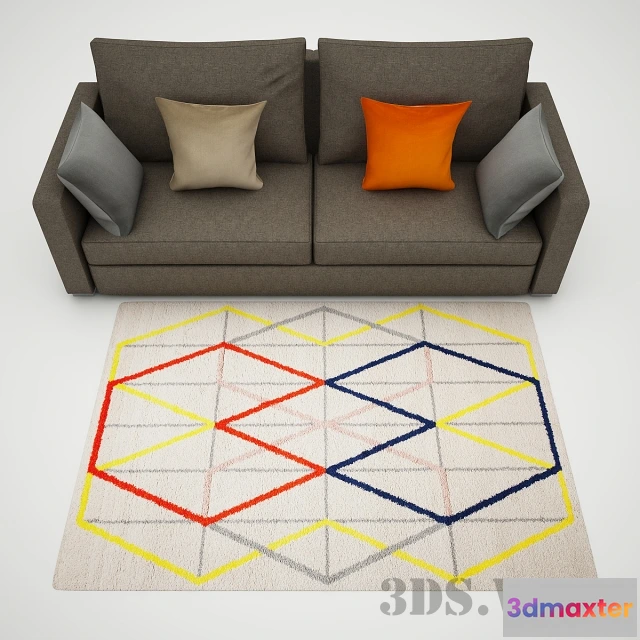 1594446 - decoration - Sofa and carpet from IKEA 3D Max
