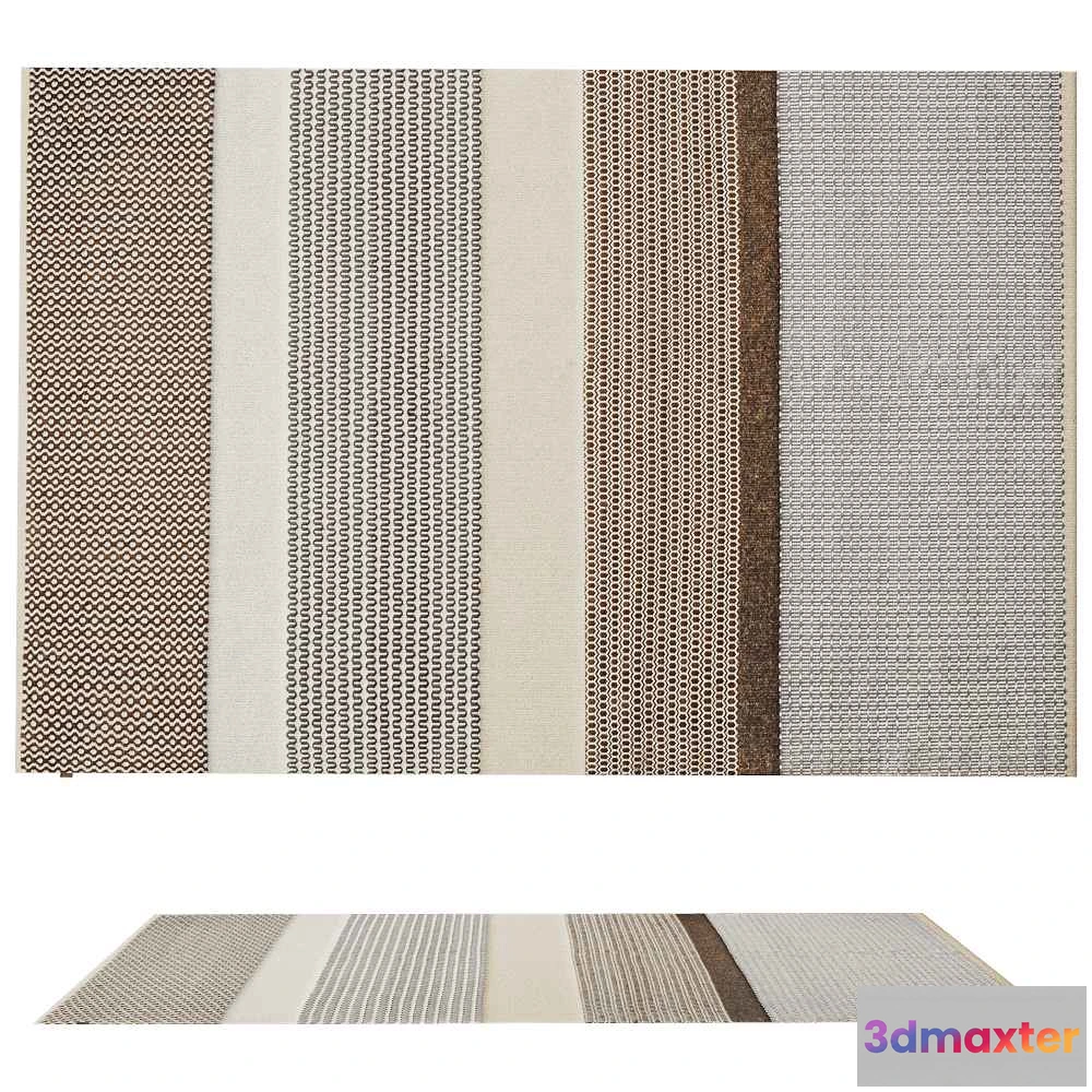 1594602 - Warli - Rug Grid Khadi 3D Max