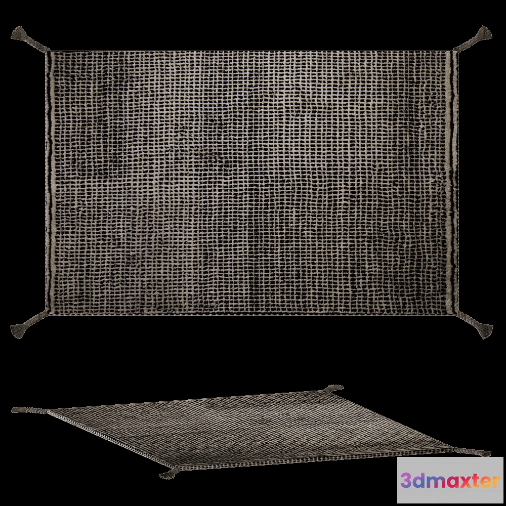 1594632 - Woodnotes - Rug Grid white black 3D Max