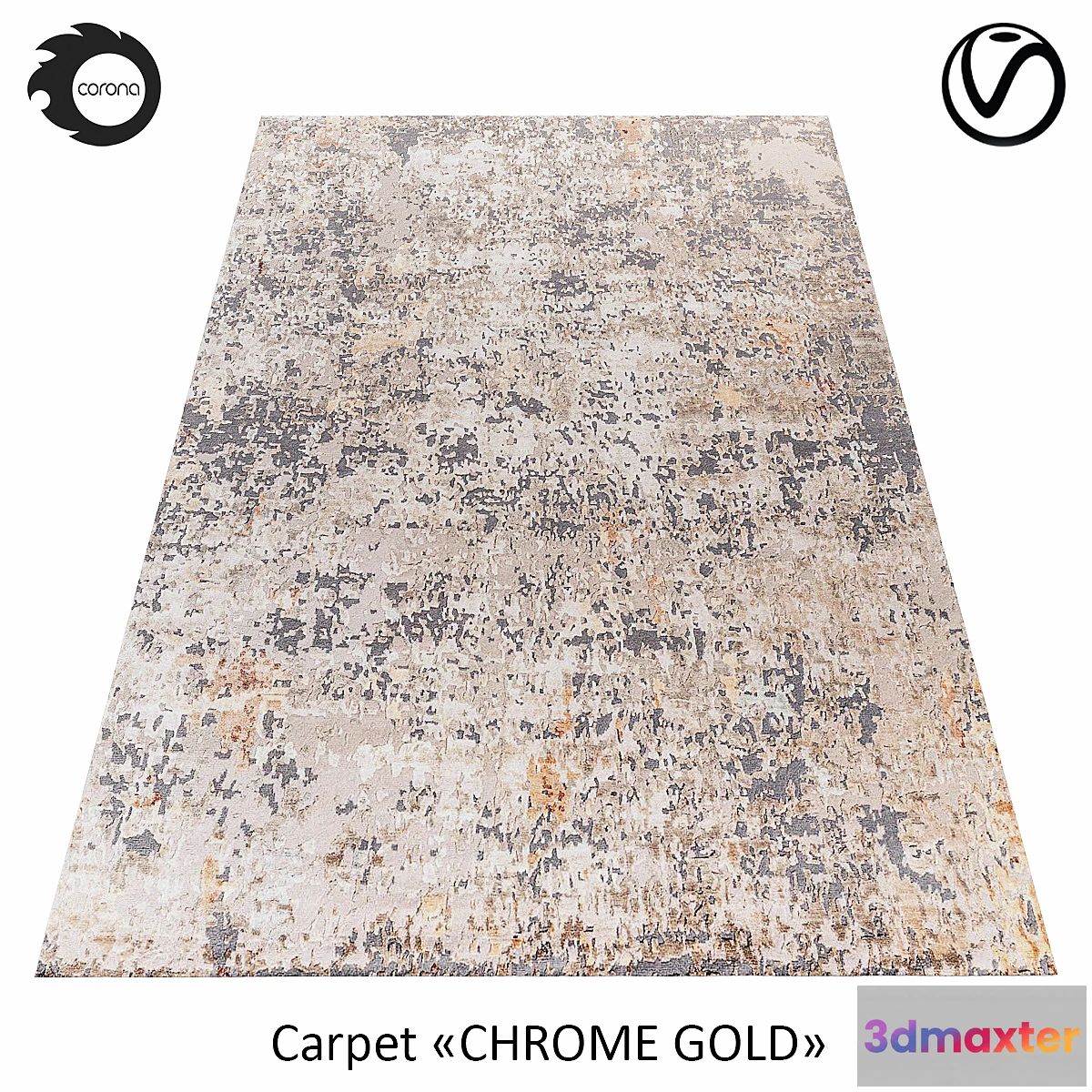 546087 - Indian wool rug “CHROME GOLD” ABSTRACT-1-MULTI