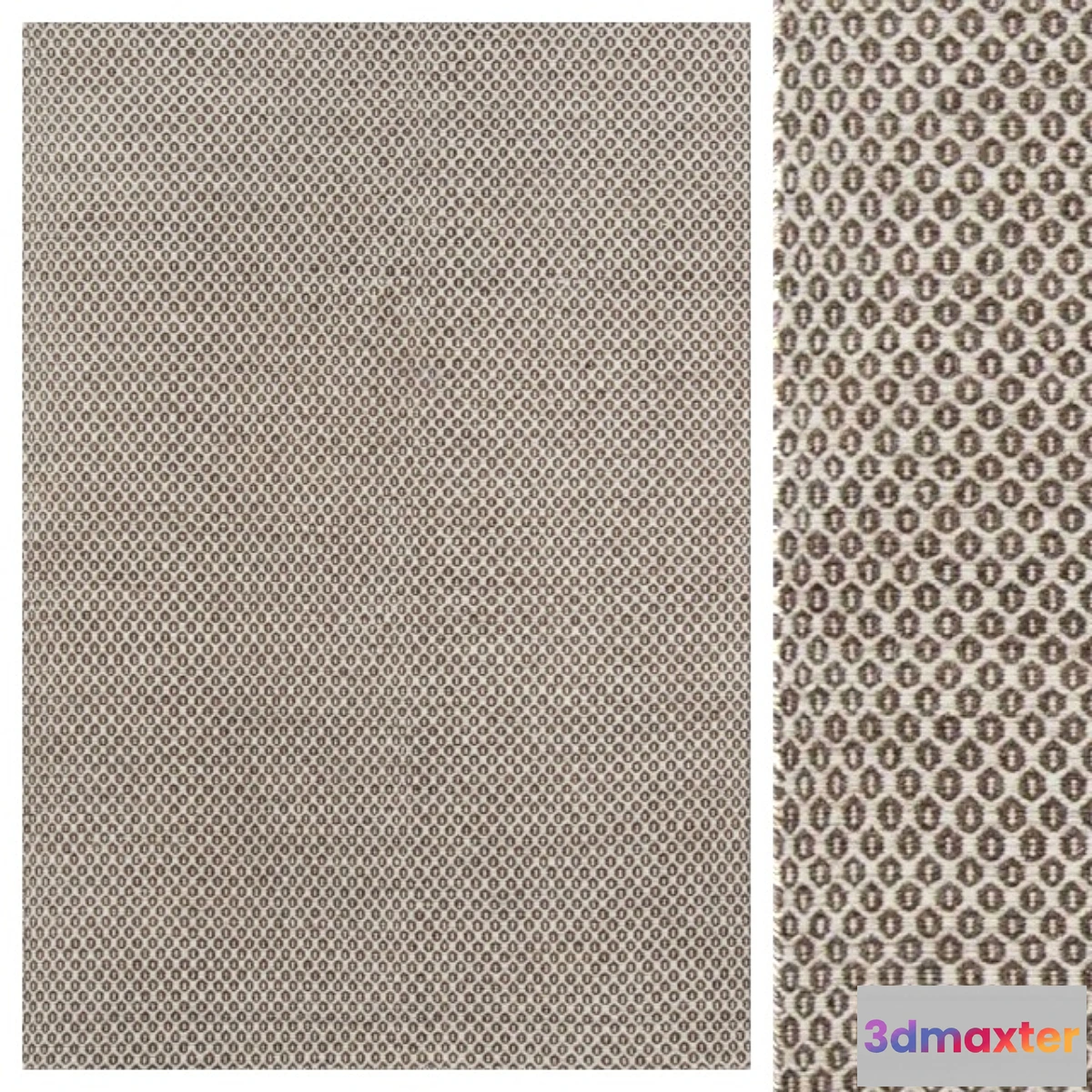 546441 - Wood Brown _ Chiffon White Flat Weave Rug
