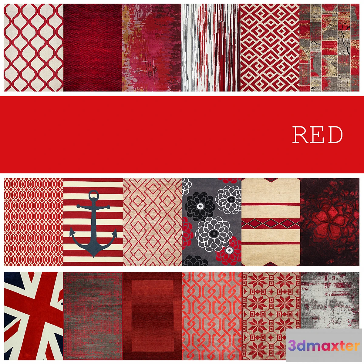 578896 - 18 carpets in the color RED