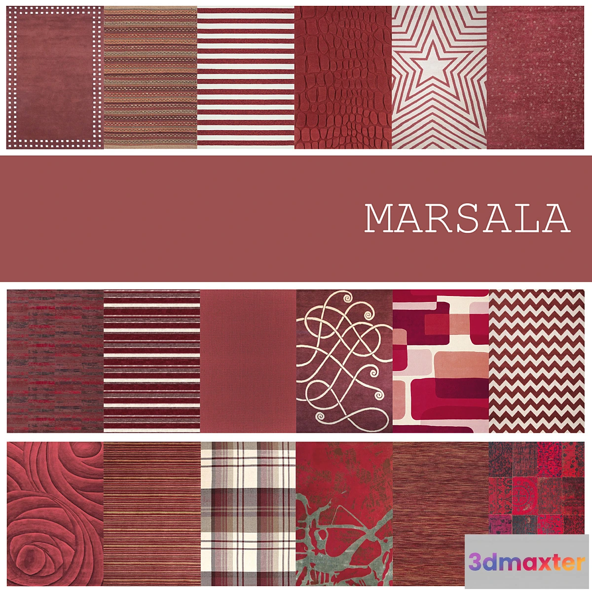 578910 - 18 carpets in color MARSALA