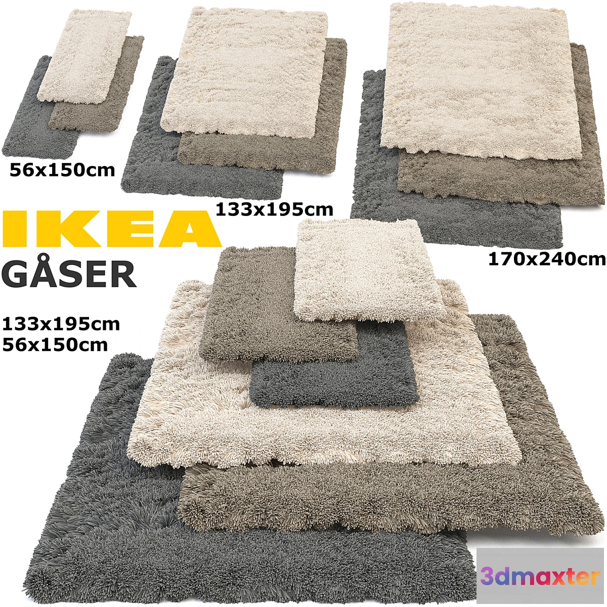 578988 - IKEA GASER (GOSER) RUG SET