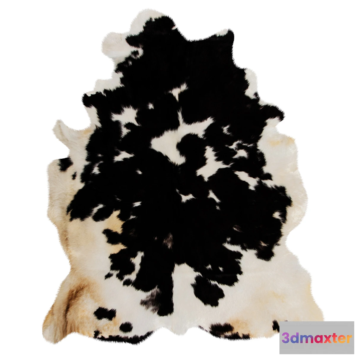 591142 - Black And White Skin Cow Rug