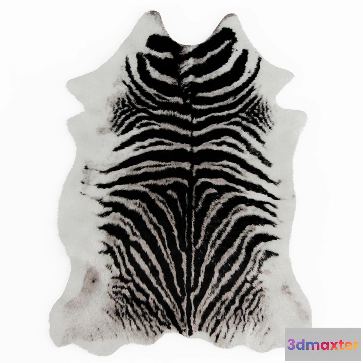 591162 - Zebra Black And White Rug