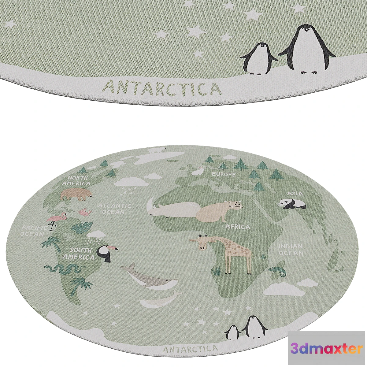 591170 - HM Home World map cotton rug