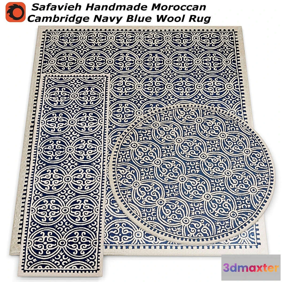655215 - Safavieh Handmade Moroccan Cambridge Navy Blue Wool Rug