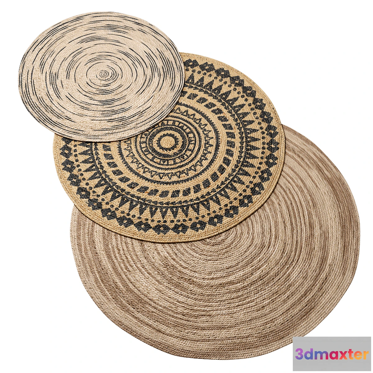 704262 - Natural Round Spiral Braided Jute Rug ornament