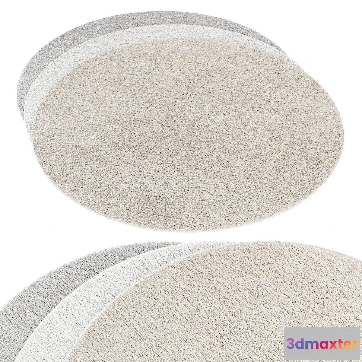 704388 - Set of round pile carpets