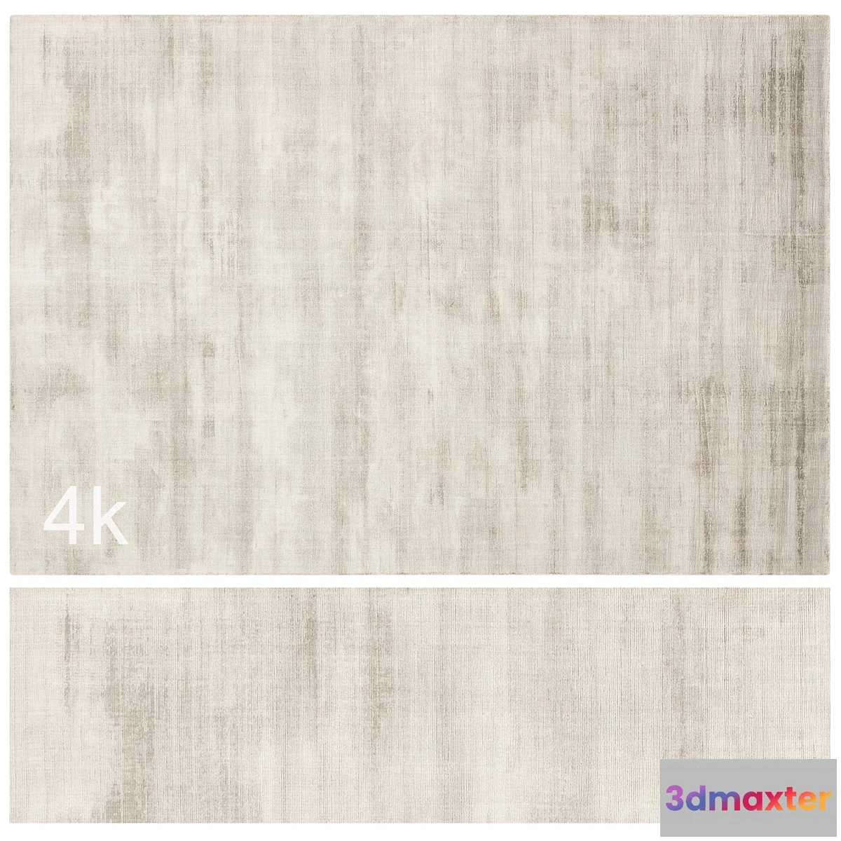 768113 - Carpet set 79 - Beige Plain Wool Rug_ 4K - No.2