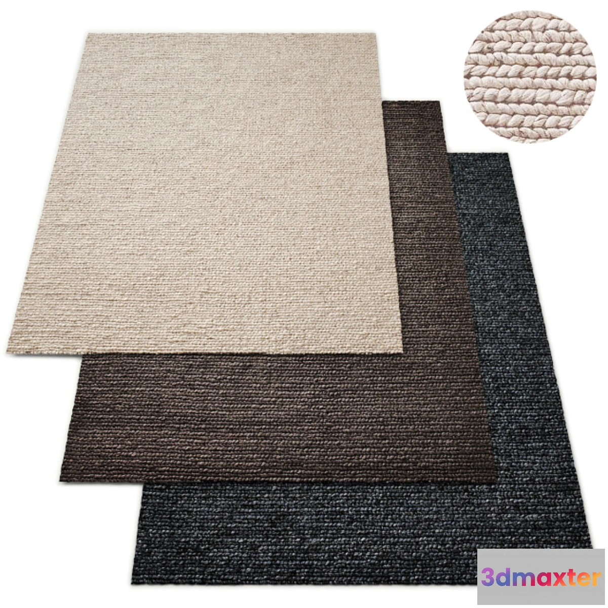 826028 - Hand-Braided Textured Wool Rug RH Collection - No.3