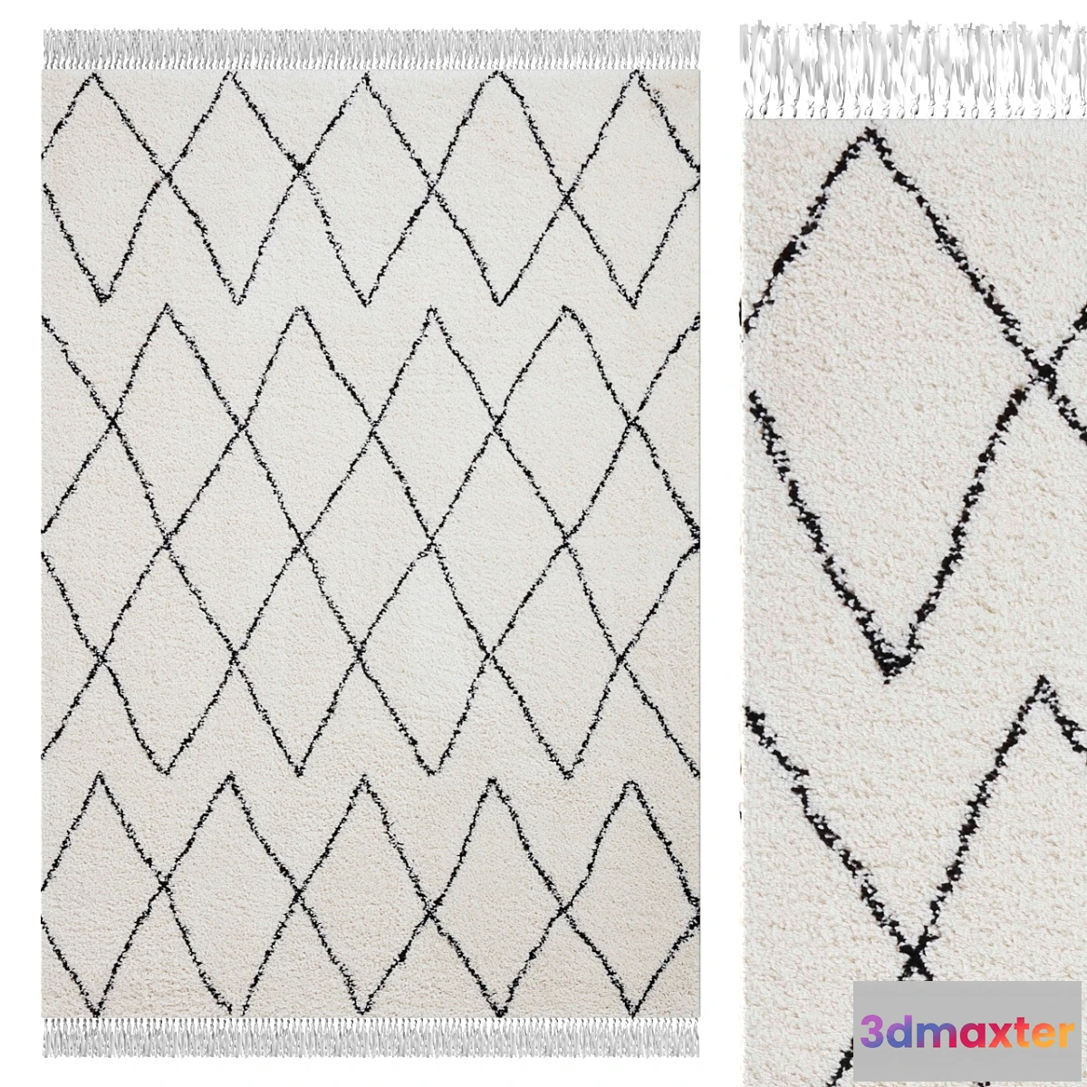 826082 - Carpet Think Rugs Boho 8280 White _ Black - No.3