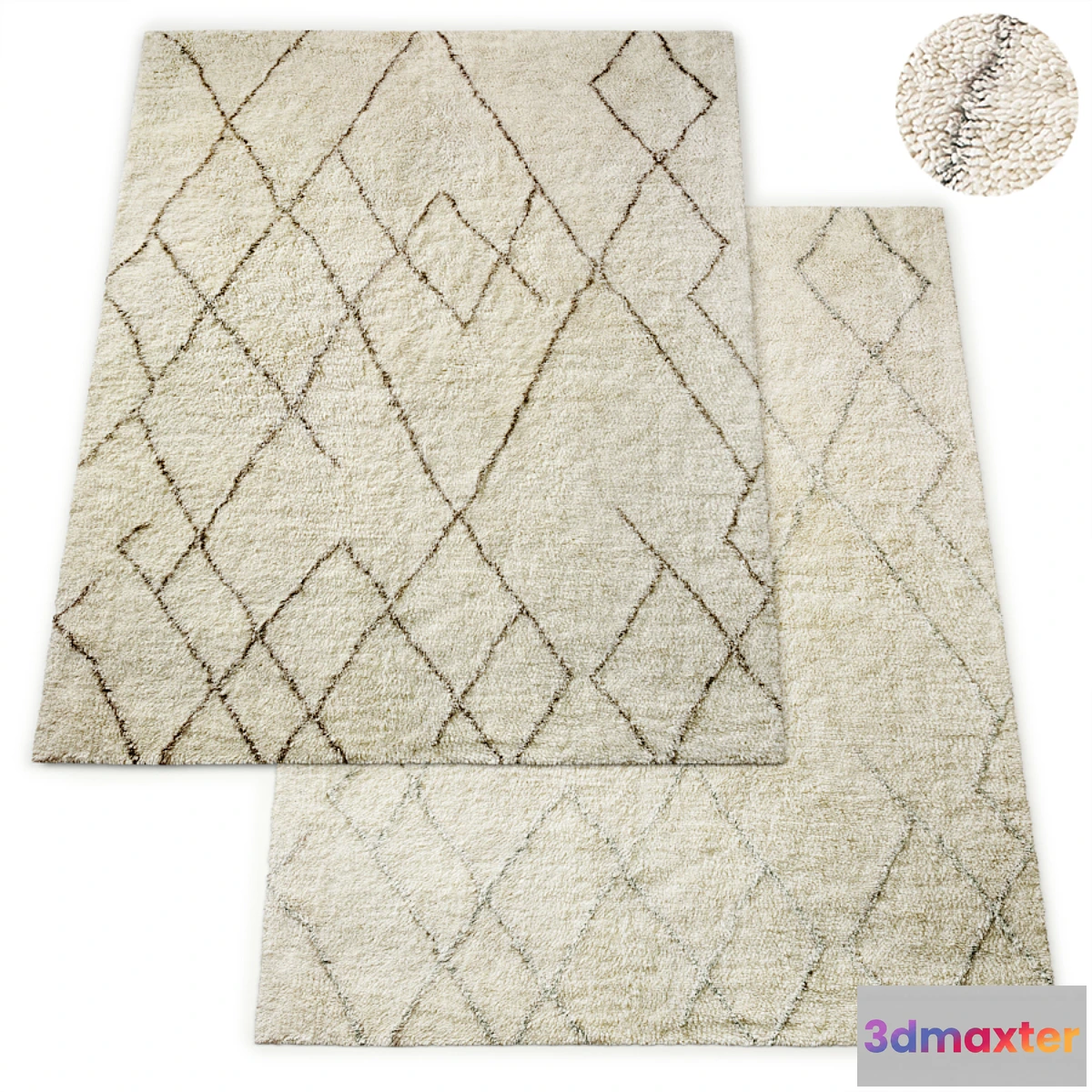 871487 - Lumina Sketched Hand-Knotted Wool Shag Rug RH Collection - No.4