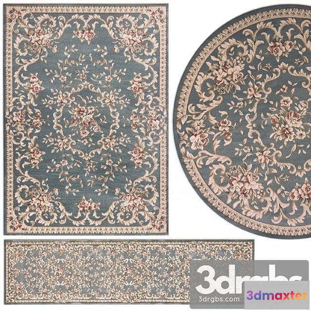 917546 - Carpet avalon 5602 slate blue aubusson rug set