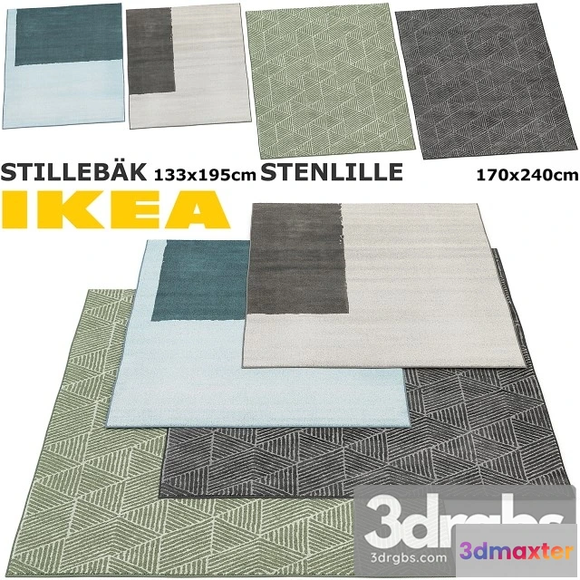 918192 - Ikea Stillebak Stenlille Rug Set