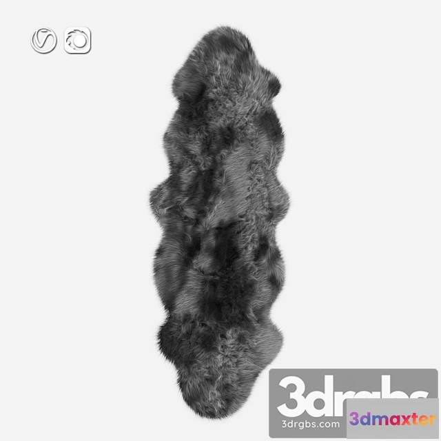 918368 - Lambskin rug black and white