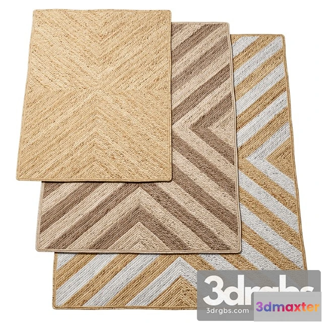 918502 - Natural X Shape Braided Jute Rug