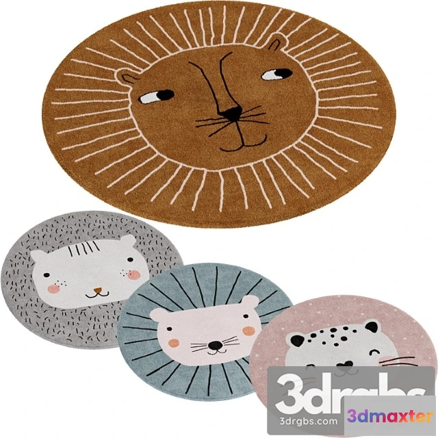 918554 - Oyoy Lion Rug Set With Three Other Rugs