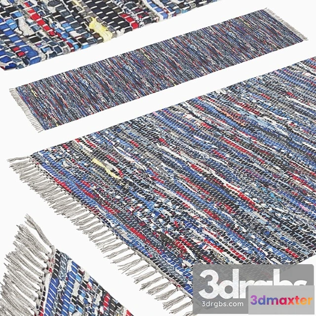 918576 - Patterned woven mat - blue