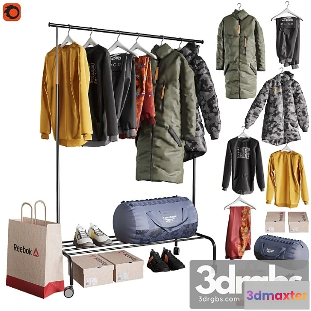 1017584 - Floor hanger with clothes