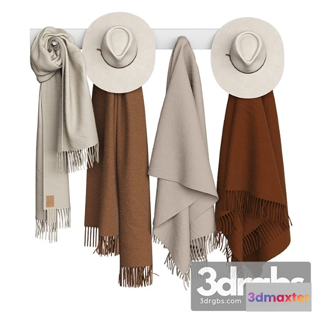 1017604 - Hats and scarves on a hanger