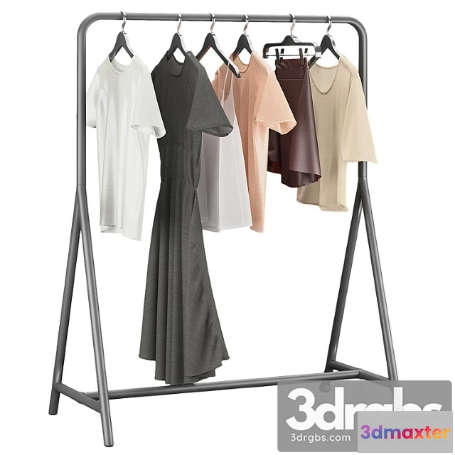 1017614 - Ikea turbo clothes rack with clothes set
