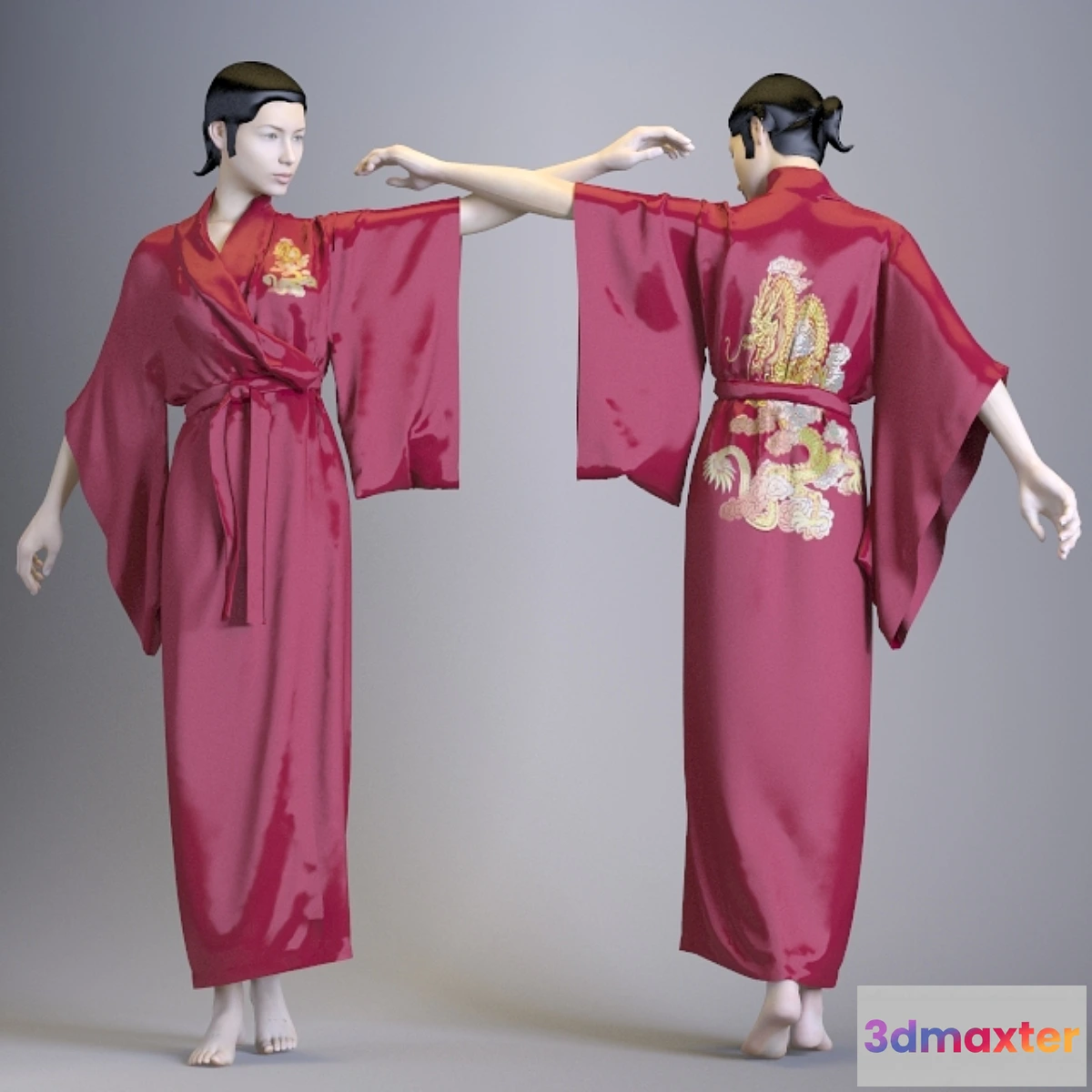 1267548 - Chinese robe with Dragon 3D Max
