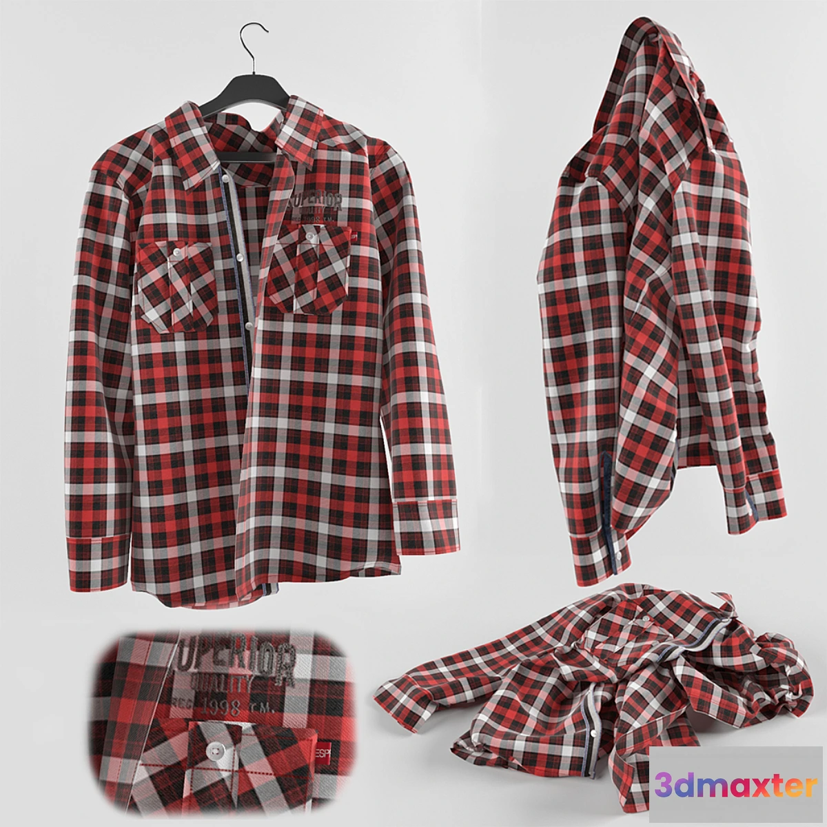 1267900 - Plaid shirt 3D Max