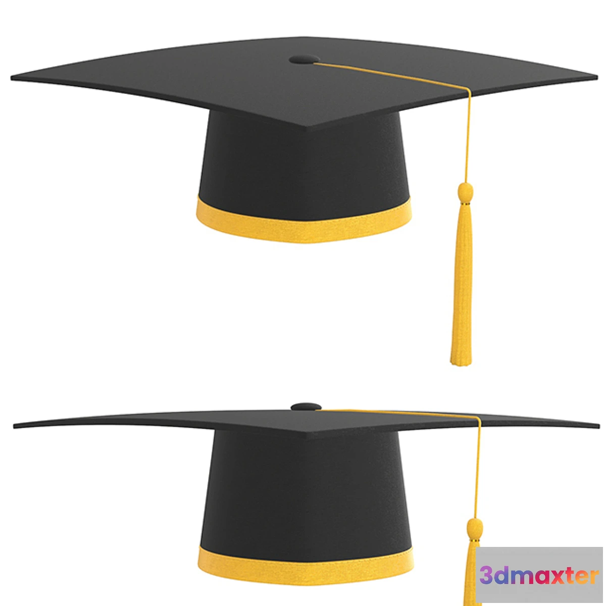 1295064 - graduation cap with gold tassel 3D Max