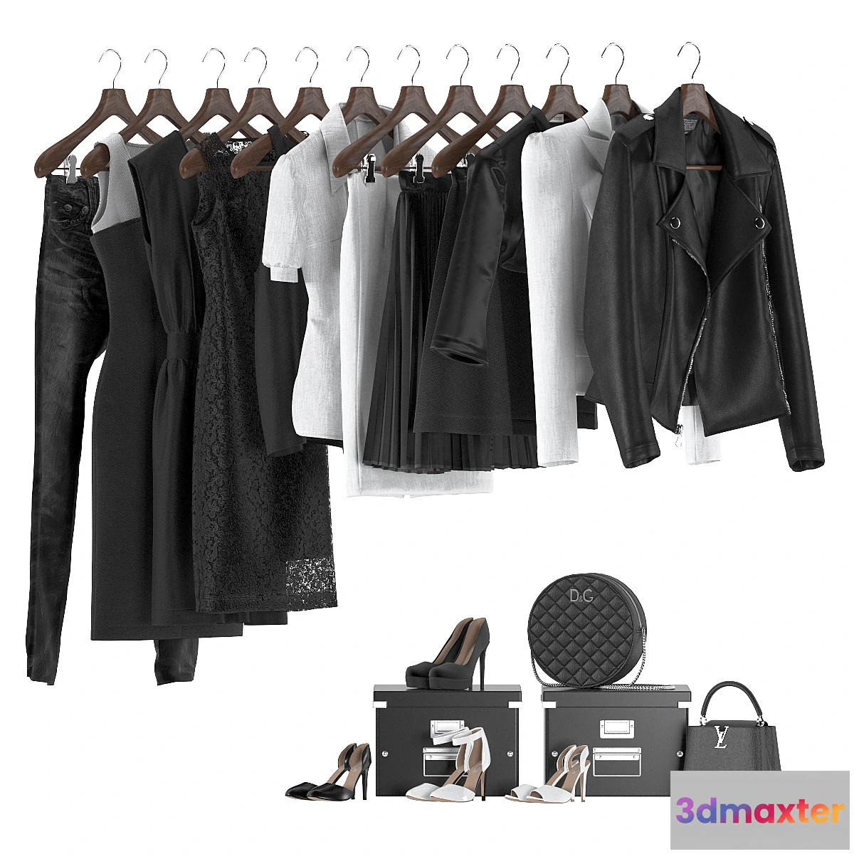 1295238 - Black and white women’s wardrobe - No.2 3D Max